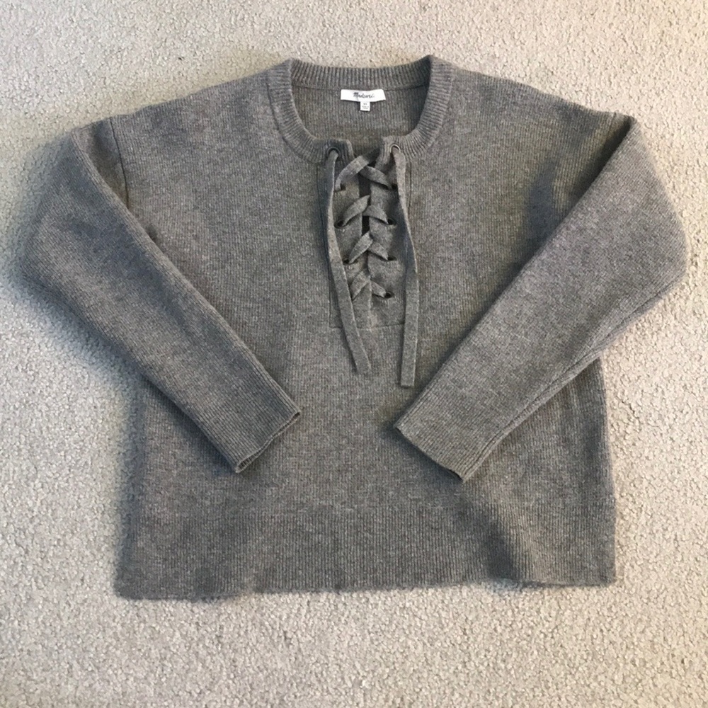 Madewell Lace-Up Pullover Sweater
